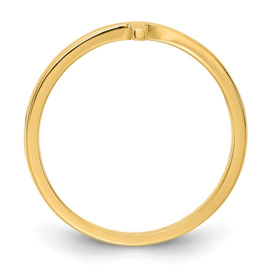 10K Gold Sideways Cross Ring