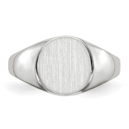 10K White Gold Closed Back Signet Ring