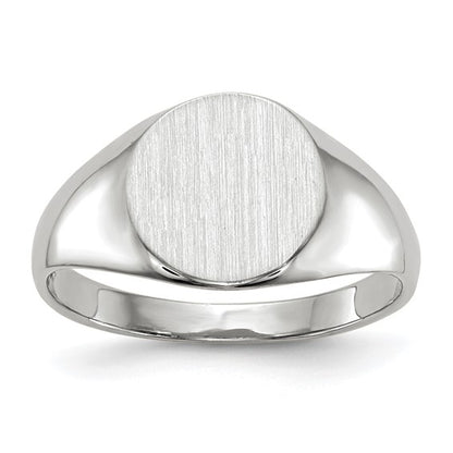 10K White Gold Closed Back Signet Ring