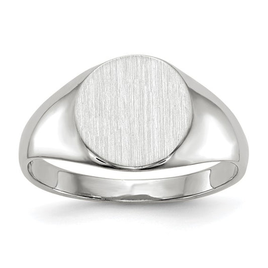 10K White Gold Closed Back Signet Ring