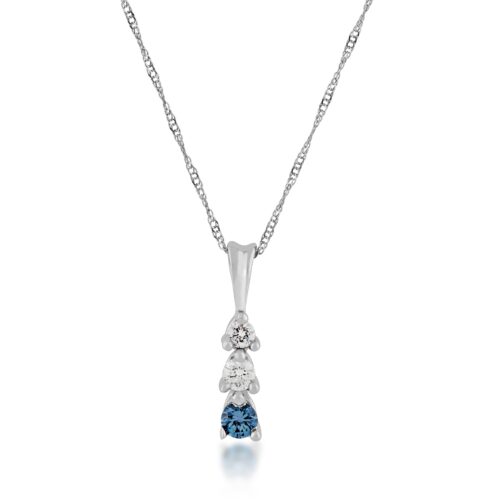 14K White Gold YOGO Sapphire & Diamond Pendant