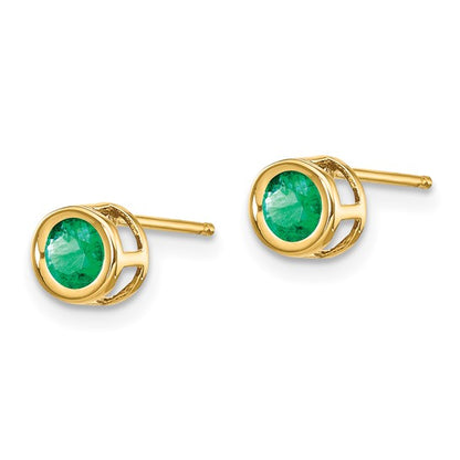 May/Emerald Bezel Post Earring