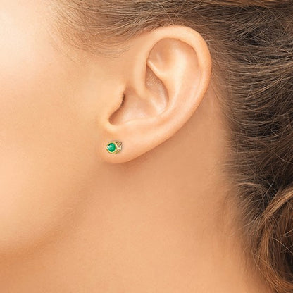 May/Emerald Bezel Post Earring