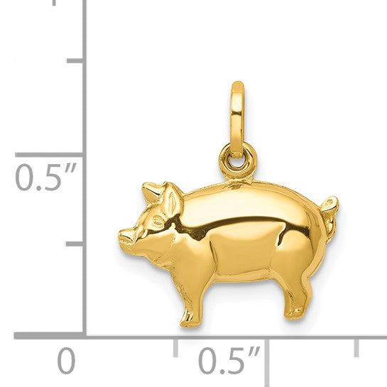 14K Yellow Pig Charm