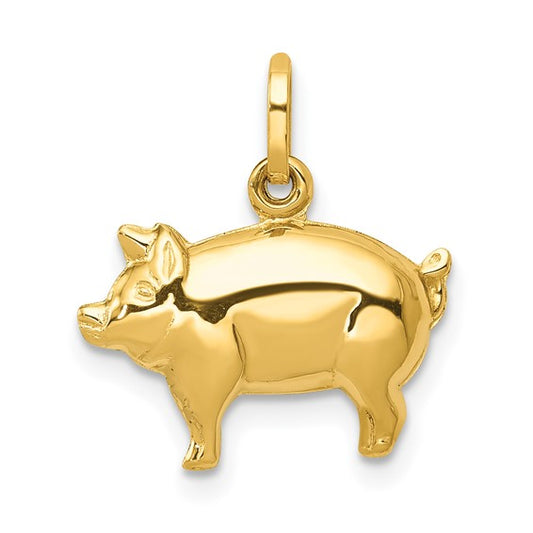 14K Yellow Pig Charm