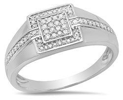 Sterling Silver Diamond Men's Ring