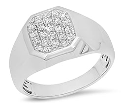 Sterling Silver Lab Grown Diamond Men's Ring