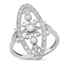 10K White Gold Diamond Vintage Style Ring .33CTW