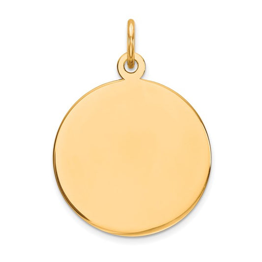 10K Yellow Plain Circular Disc Charm