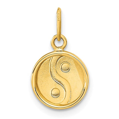 14K Black/White Enamel Yin and Yang Charm