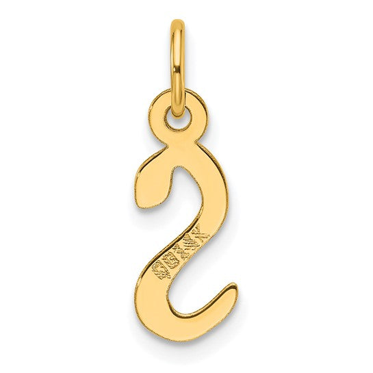14K Slanted Block Letter S Initial Charm
