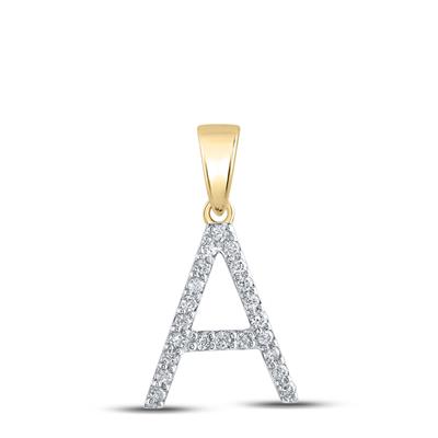 10K Gold 1/5Cttw Diamond Pendant Initial A