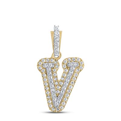 10K Yellow 1/5Ctw Diamond Pendant Initial V