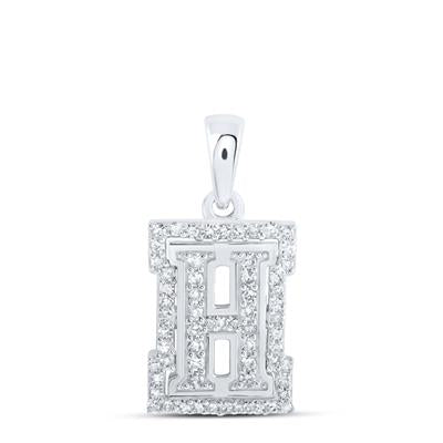 10K White 1/5Ctw Diamond Pendant Initial H