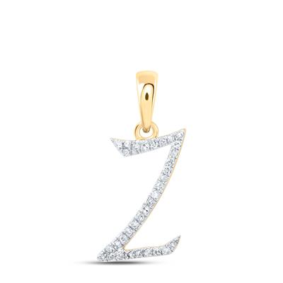 10K Yellow 1/10Ctw Diamond Pendant Initial Z