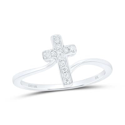 10K 1/12Ctw Diamond Cross Ring