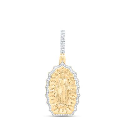 10K .50ct Diamond Virgin Mother Mary Charm
