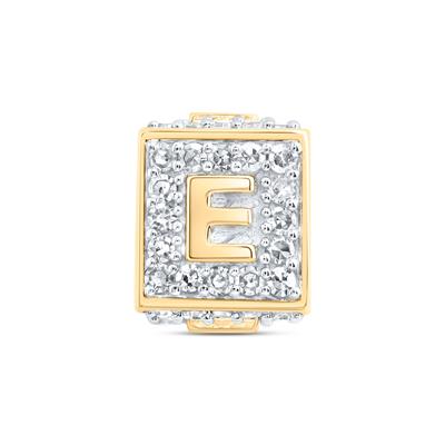 10K Yellow 1/4Ctw Diamond Box Initial E