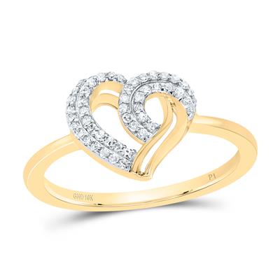 10K Yellow Gold Heart Ring