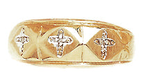 Ladies 3 Diamond Cross Band