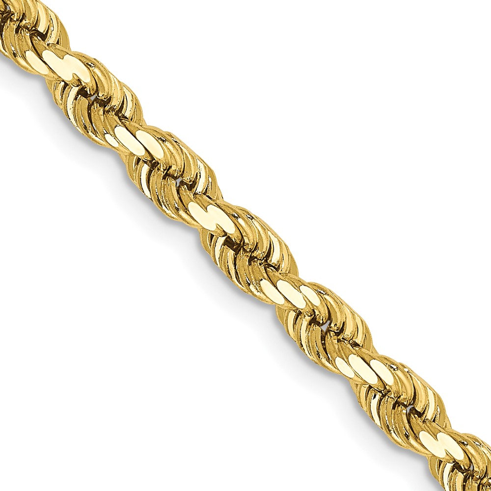 10K Yellow Gold 4mm Diamond-cut Solid Rope Chain