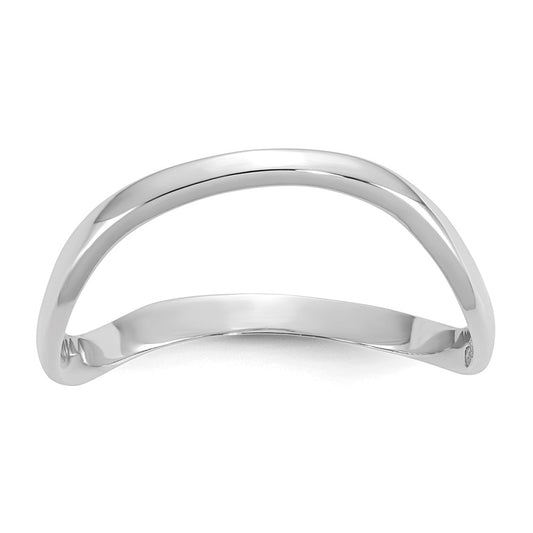 10K White Gold Polished Wave Fashion Thumb Ring