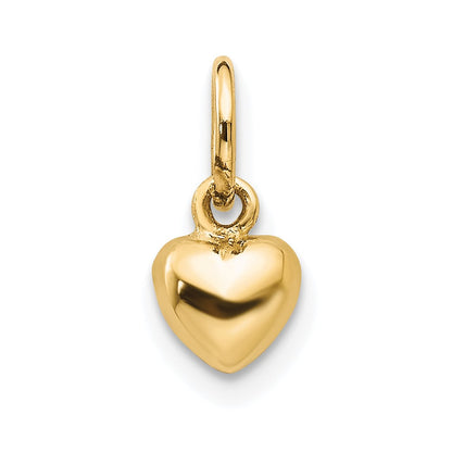 10K Polished 3-D Heart Charm