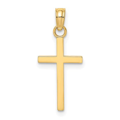 10K Polished Small Cross Charm