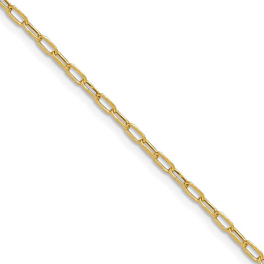 14k 2.2mm Semi-Solid Beveled D/C Paperclip Chain