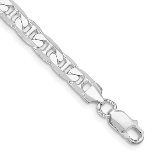 Sterling Silver Rhodium-plated 7mm Flat Anchor Chain