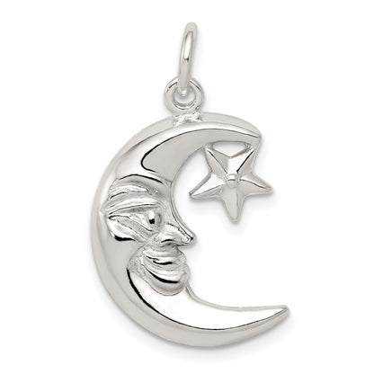 Sterling Silver Moon & Star Pendant