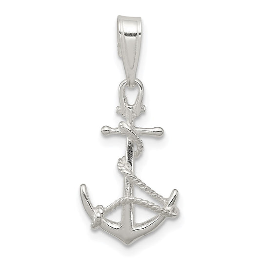 Sterling Silver Anchor & Rope Pendant