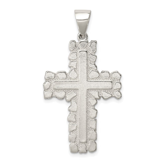Sterling Silver Polished Outlined Cross Pendant