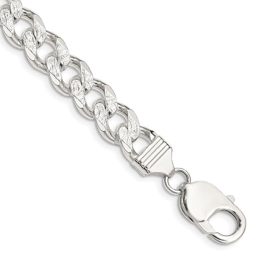 Sterling Silver 9.15mm Pav‚ Curb Chain
