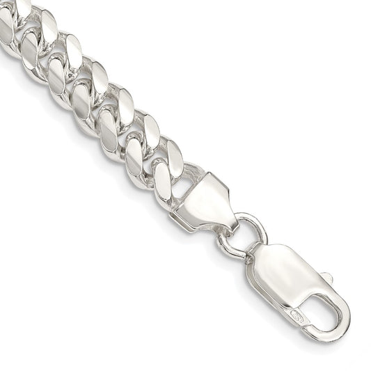 Sterling Silver 7.25mm Polished Domed Curb Chain