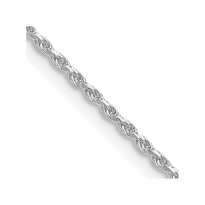Sterling Silver Rhodium 1.5mm Diamond-cut Rope Chain