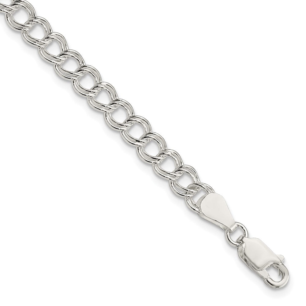 Sterling Silver 5.25mm Double Link Charm Bracelet