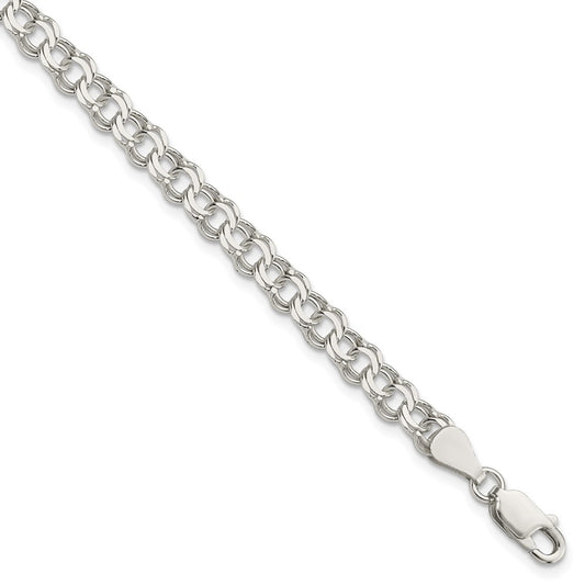 Sterling Silver 5.5mm Double Link Charm Bracelet