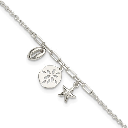 Sterling Silver Shells Anklet