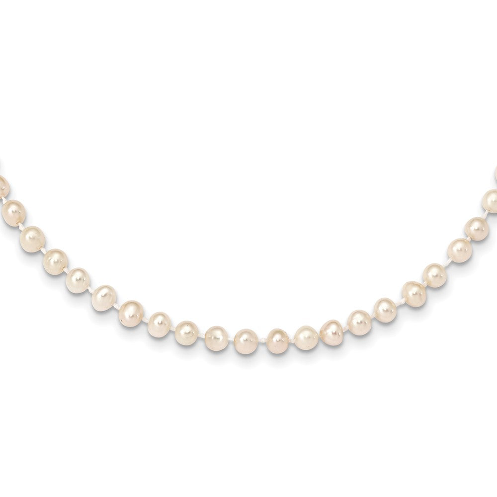 14k 4-5mm White Near Round Freshwater Cultured Pearl Necklace